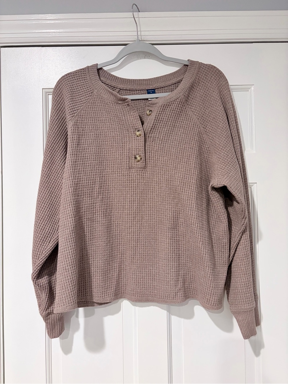 Old Navy Plush Tee Waffle Knit Henley Top XL